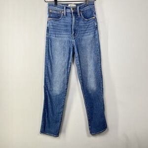 Madewell Perfect Vintage Jeans Womens 25 High Rise Crop Straight Leg Denim
